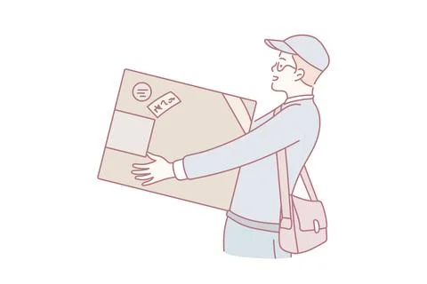 Parcel and post delivery concept. Stock Illustration