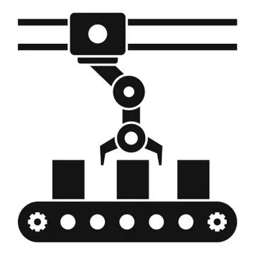 Parcel assembly line icon, simple style Stock Illustration