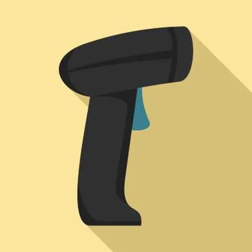 Parcel barcode scanner icon, flat style Stock Illustration