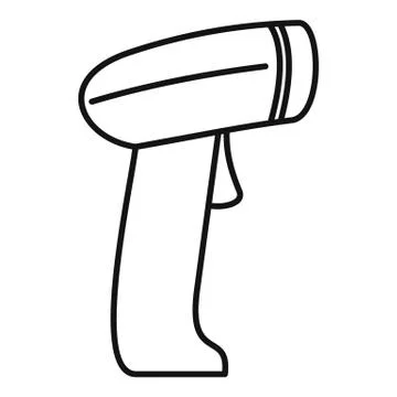 Parcel barcode scanner icon, outline style Stock Illustration