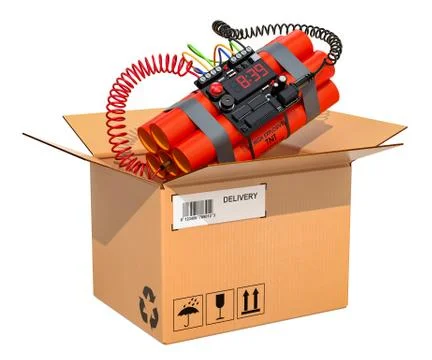 Parcel with bomb inside, 3D rendering イラスト素材