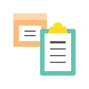 Parcel box and clipboard, Flat icon delivery shopping and logistic concept 스톡 일러스트
