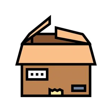 Parcel box cardboard packaging color icon vector illustration Stock Illustration