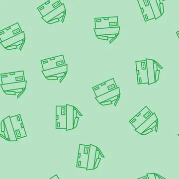 Parcel box cardboard packaging line seamless pattern 库存插图