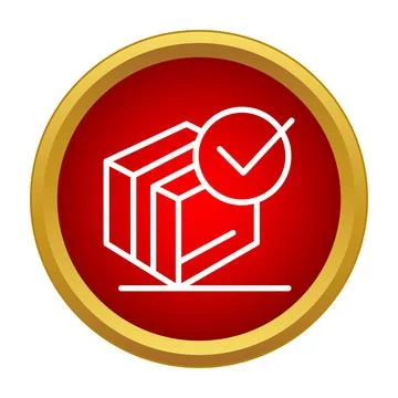 Parcel box with check mark delivery confirmation icon Stock Illustration