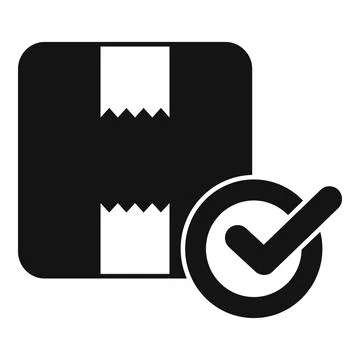 Parcel box with checkmark confirming successful delivery Stock Illustration