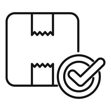 Parcel box with checkmark confirming successful delivery Stock Illustration