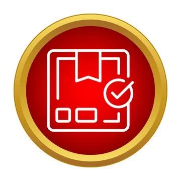 Parcel box with checkmark indicating delivery verification Stock Illustration