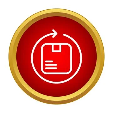 Parcel box with circular arrow indicating return delivery Stock Illustration