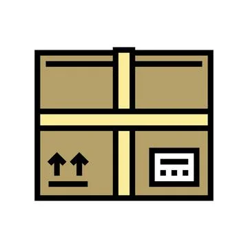 Parcel box color icon vector illustration Stockillustratie
