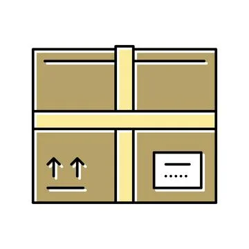 Parcel box color icon vector illustration Illustrazione stock