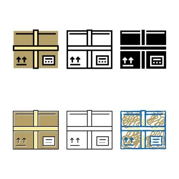 Parcel box color icon vector concepts Illustration