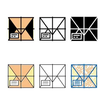 Parcel box color icon vector multistyle Stock Illustration