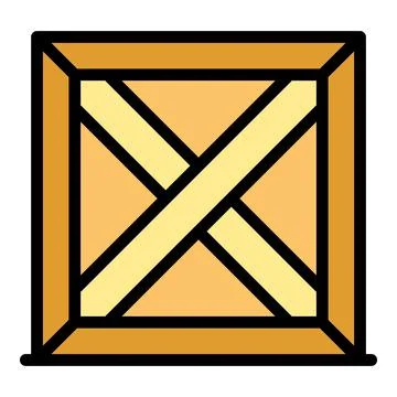 Parcel box cube icon color outline vector Stock Illustration