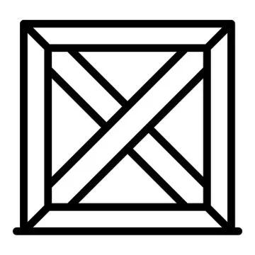 Parcel box cube icon, outline style 库存插图