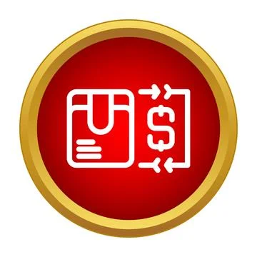 Parcel box with dollar symbol representing return and refund Illustrazione stock