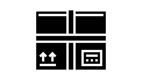 Parcel box glyph icon animation Stock Footage 222771974
