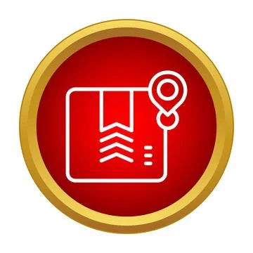Parcel box with a gps pin showing tracking and destination Stock Illustration