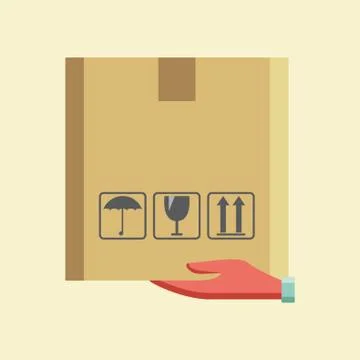 Parcel Box In Hand 库存插图