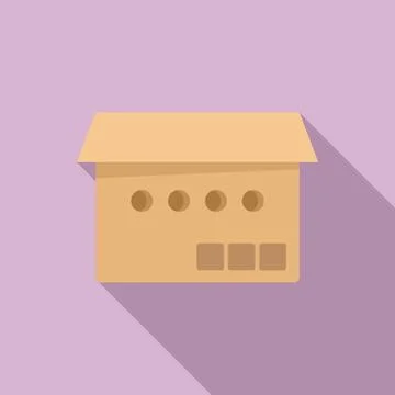 Parcel box icon flat . Delivery package 스톡 일러스트