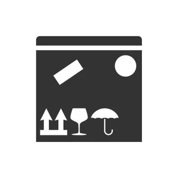 Parcel Box icon flat Stock Illustration