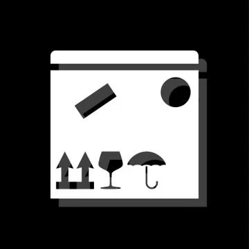 Parcel Box icon flat Illustrazione stock
