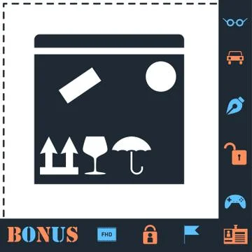 Parcel Box icon flat Illustrazione stock