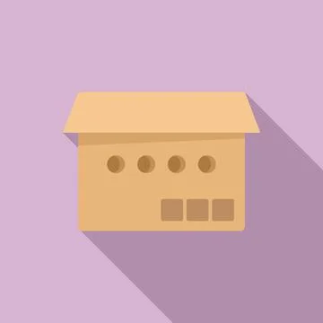 Parcel box icon flat vector. Delivery package 스톡 일러스트