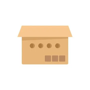 Parcel box icon flat vector. Delivery package Illustrazione stock