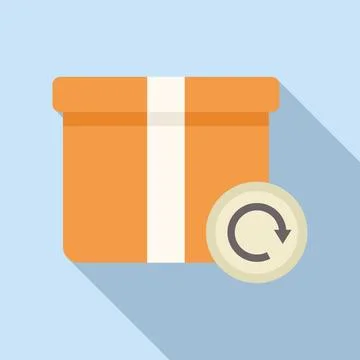 Parcel box icon flat vector. Store gift Illustration