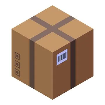 Parcel box icon, isometric style Illustrazione stock