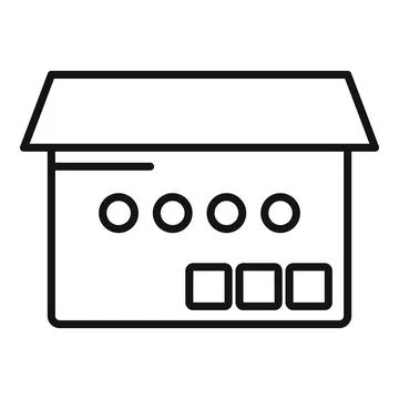 Parcel box icon outline vector. Delivery package Illustrazione stock