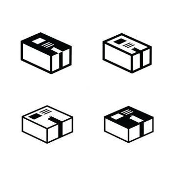 Parcel box icons set Stock Illustration