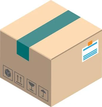 Parcel box illustration in 3D isometric style イラスト素材