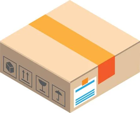 Parcel box illustration in 3D isometric style Illustration