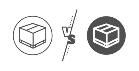 Parcel box line icon. Logistics delivery sign. Vector Illustrazione stock