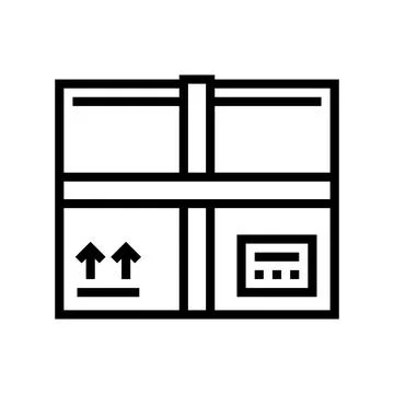 Parcel box line icon vector illustration Stock Illustration