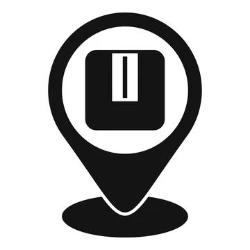 Parcel box location icon simple vector. Courier ship Stock Illustration