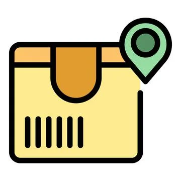 Parcel box location icon vector flat 스톡 일러스트
