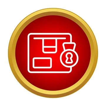 Parcel box with padlock security icon concept Ilustração Stock
