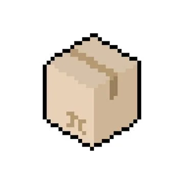 Parcel box pixel art. 8 bit Postal box Vector illustration Stock Illustration