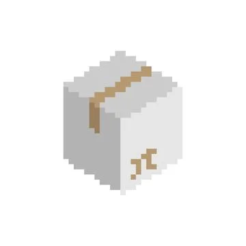 Parcel box pixel art. 8 bit Postal box Vector illustration Stock Illustration