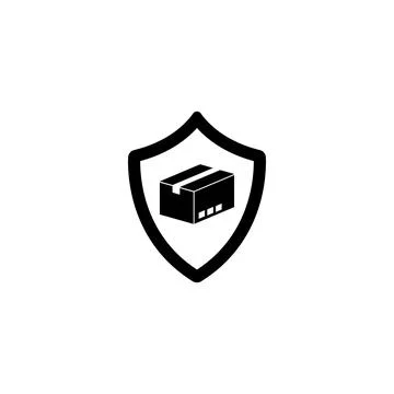 Parcel Box Protection, Safe Delivery, Safety Shipping. Flat Vector Icon ill.. Stock Illustration