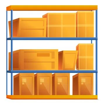 Parcel box rack icon, cartoon style 스톡 일러스트