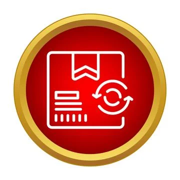 Parcel box with return arrow icon Stock Illustration
