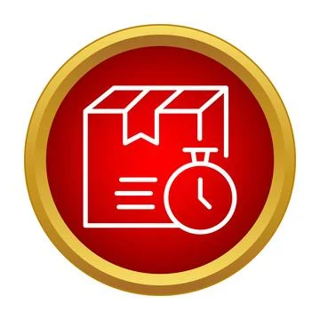 Parcel box with stopwatch showing fast timed delivery Illustrazione stock