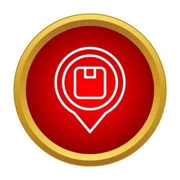 Parcel box tracking delivery location map pin Illustrazione stock