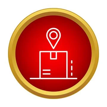 Parcel box tracking delivery location pin icon Stockillustratie