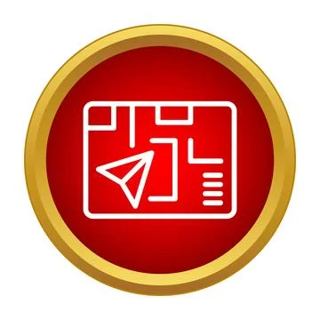 Parcel box tracking delivery location navigation icon Stock Illustration