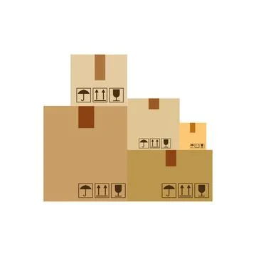 Parcel box vector. Parcel box on white background. Stock Illustration